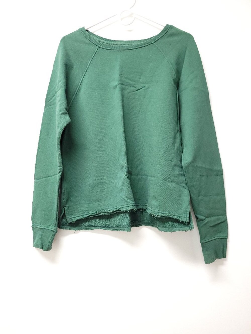 Pact Womens Crew Neck Long Sleeve Sweatshirt Size S Green
